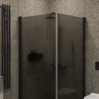 Душевой уголок на монопетле by Deonria U-90-89-6-GM-B1 90x89см чёрный/графит матовый